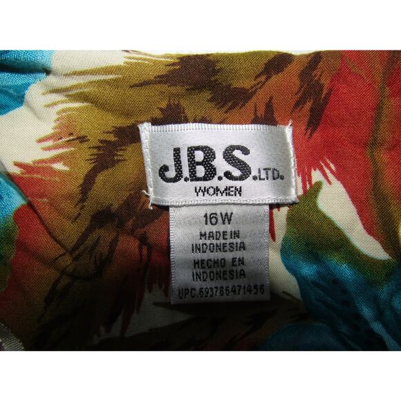 JBS Ltd Floral Button Front Dress Women’s 16W Rayon Midi Tropical 90s Vintage - Picture 5 of 8